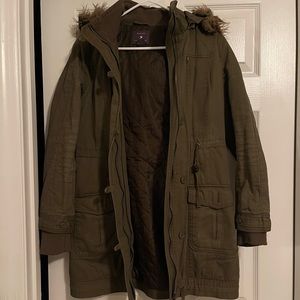 Forever 21. Size small, mid thigh length jacket.